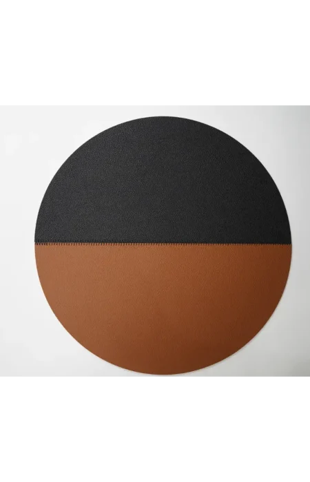 Leather Black and Brown Sous-Plats