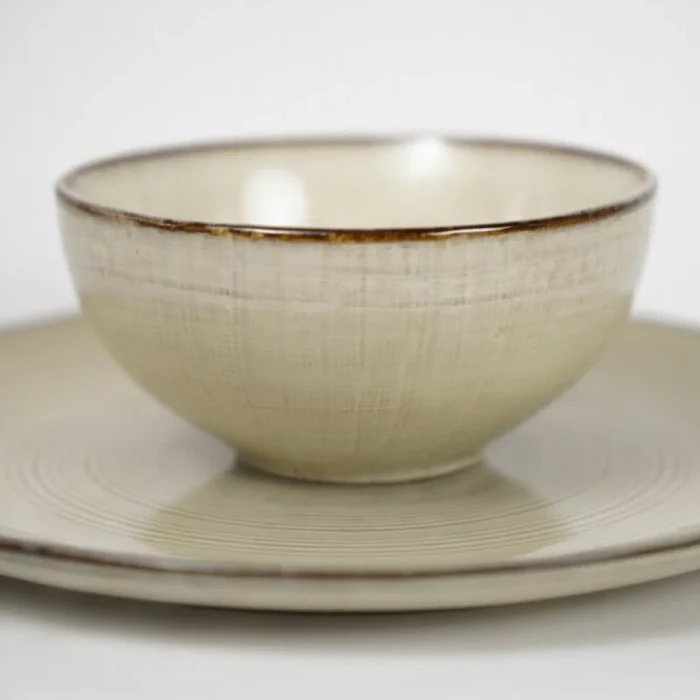 Light Yellow Gridded Bowl