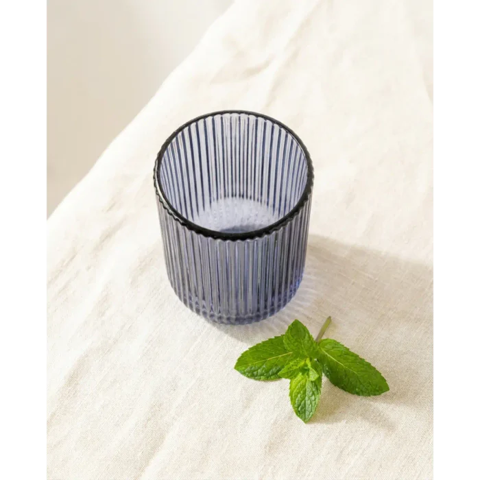 Set of 2 Tumbler Glass Cup (Dark Blue)