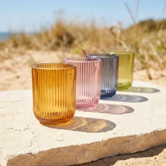 Set of 2 Tumbler Glass Cup (Yellow)