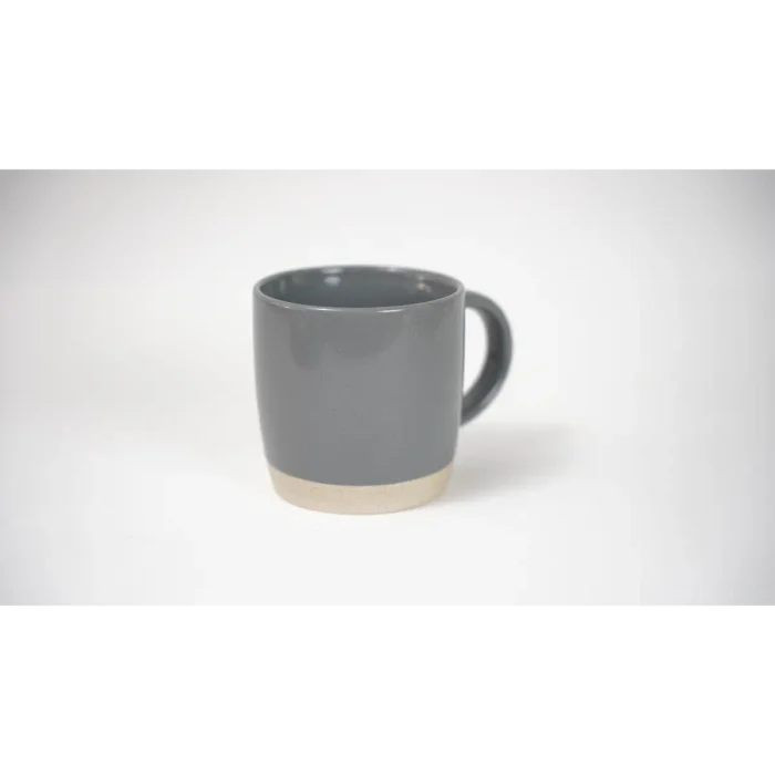 Set of 6 Wide 350ml Gray Sand Mugs