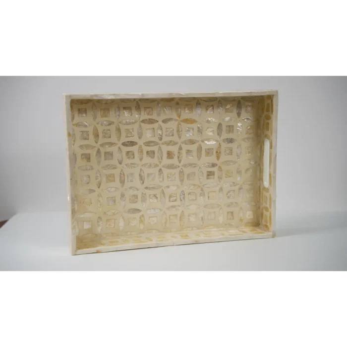 Small Beige Cross Shell Tray Set