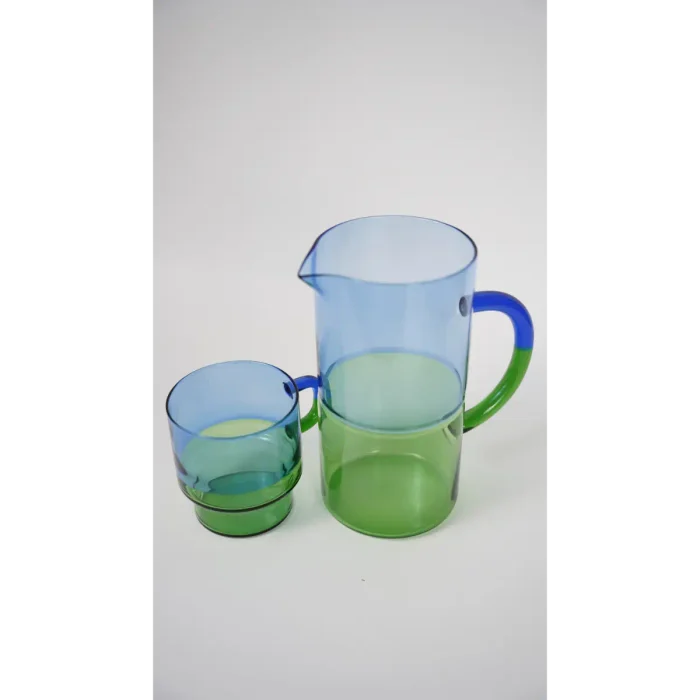 Straight Glass Pitcher (Blue/Green)