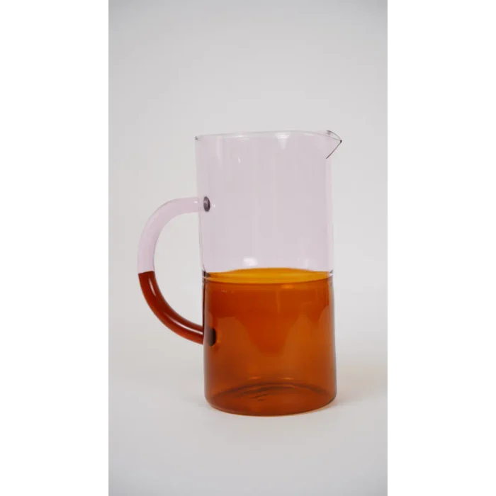 Straight Glass Pitcher (Pink/Amber)