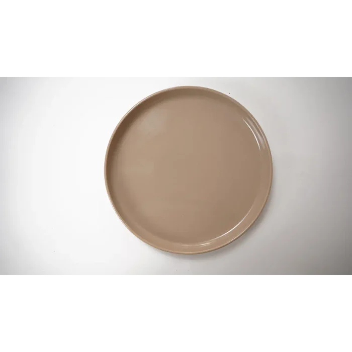 Wide Brown Sand Japanese Style Dinner Plate