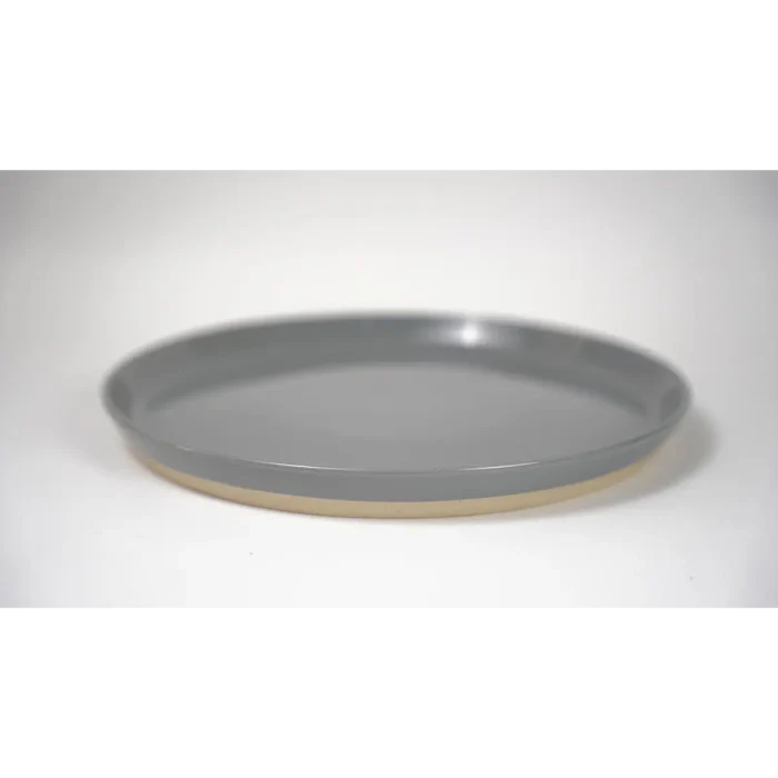Wide Gray Sand Japanese Style Dinner Plates